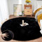 ORINOVA Teppich Rund Flauschig Waschbar Fellteppich 180 cm Schwarz Kunstfell Kurzflor Teppich Schlafzimmer Wohnzimmer Kinderzimmer Kuschelig Groß Gegend Deko