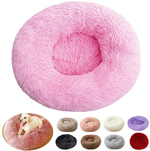 Panier Chien XXL, Coussin Chien 60cm, Panier pour Chien Moyen Taille, Lit pour Chien XXL, Tapis pour Chien Grande Taille, Puppy Love Panier Orthopedique (60cm, Rose Vif)