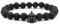 Aotiwe Lavastein Armband Damen, Armbänder Schwarz Helm Kristall 19cm Väter Geschenk Perlen Band