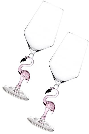 Yardwe Ensemble De 2 Verres À Cocktail Élégants en Forme De Flamant Rose Coupes À Vin Multifonctions pour Fêtes Et Mariages