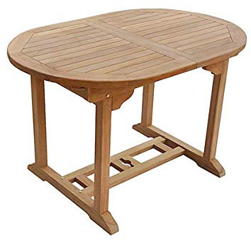 BENEFFITO SALENTO – GARTENTISCH AUS Teak – OVAL UND AUSZIEHBAR – Gartentisch 120 cm bis 170 cm lang – 6 Personen