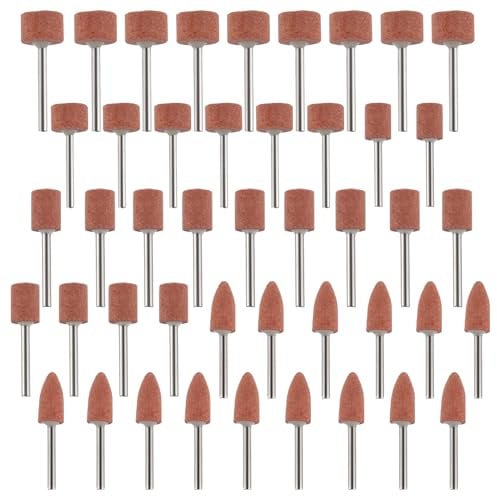EPLZON Sanding Bits for Dremel Rotary Tool Grinding Stone Sanding Drill Bits with 1/8 Shank for Grinding Polishing Deburring Ferrous Metal(pack of 45pcs)