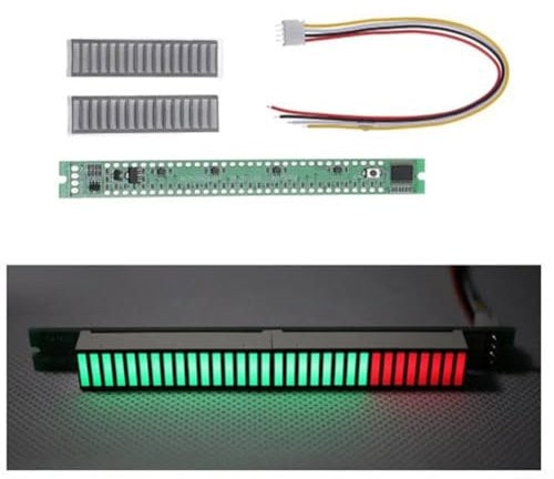 Audio Display Analyzer, 32 Pegelanzeige Musik Klangspektrum Analysatoren Audio Display Analyzer 32 LED Balken Füllstandsanzeige VU Meter