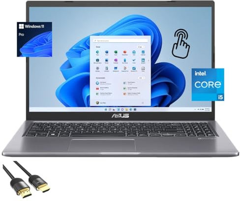 ASUS Vivobook 15 Laptop, Display Touch FHD da 15,6, Intel Core i5-1135G7 di 11a generazione (fino a 4,20 GHz), RAM 20 GB, SSD NVMe da 2 TB, WiFi, tastiera, webcam, ricarica rapida, HDMI, USB-C, cavo