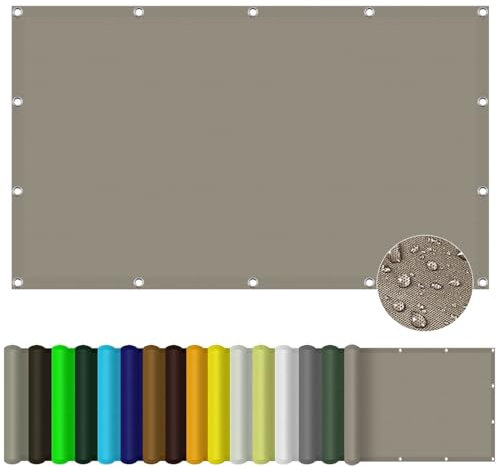 Sonnensegel Rechteckig 5.5 x 9 m 98% UV Schutz Reißfest Wetterfest Sonnenschirm Außenüberdachung Segel mit Befestigungs Kit für Balkon Terrasse Schwimmbad, Taupe