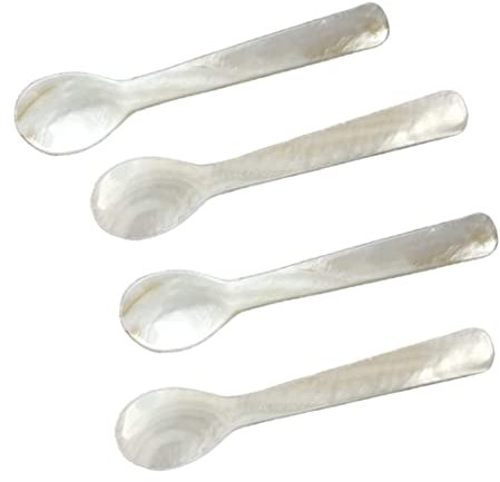 Cucchiaio da caffè madre del cucchiaio perlette classico cucchiaio per caviale cucchiaio uovo madre di perla 12 cm 4 pezzi, cucchiaio da caffè