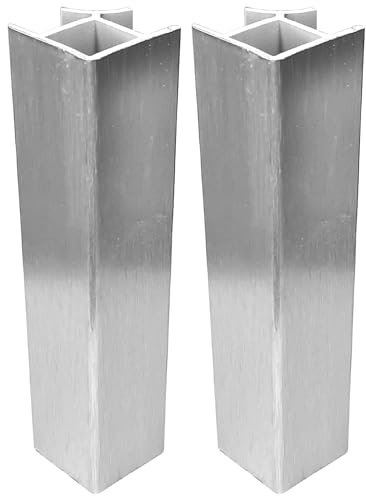 cyclingcolors 2x Jonction de plinthe 90° en PVC Connecteur Socle Cuisine Raccord Profil, hauteur 120mm finition aluminium brossé