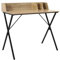 Home Deco Factory, HD0486, Bureau Moderne et élégant avec Espace de Rangement optimisé, Facile à Assembler, Polyvalent pour Travail et Loisirs, Durable, 90x76x50 cm, Noir/Marron