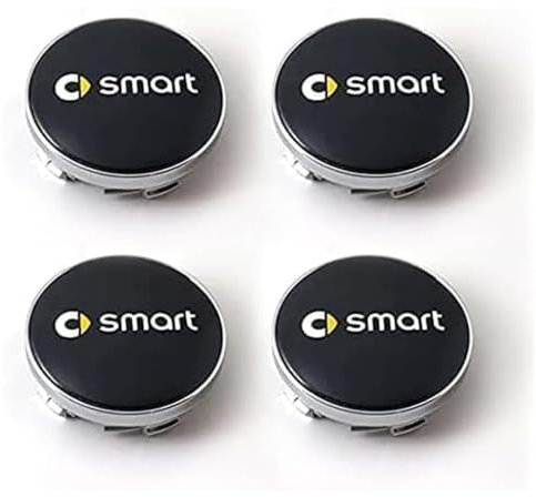 VAEVEN 4 Stück Nabendeckel für Smart 450 451 453 Fortwo Forfour 60mm, Auto Nabenkappen, Langlebig Stabil Nabenabdeckung, Radnabenkappen Felgenschutzhülle Auto Zubehör,B Silver