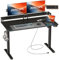 JOISCOPE Height-Adjustable Standing Desk with Monitor Stand, Memory Height, Outlets, USB & Type-C, Side Hook, Ideal for Home and Office, 120 x 60 cm, Black