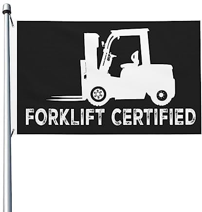 Bandiera certificata per carrello elevatore, bandiera bifacciale, decorazione da parete per camera delle ragazze, 9,1 x 1,5 m, arazzo certificato per carrello elevatore per ufficio