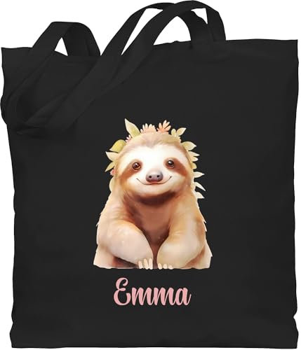 Baumwolltasche - Faultier Aquarell | Faultier Geschenke | Faultier-Liebhaber Geschenkidee | Fauli Fans - Unisize - Schwarz - faultieren beutel personalisierbar faultiere tasche jutebeutel