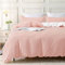 MILDLY Housse de Couette 200x200 Coton Rose, 100% Coton Lavé, Certifié Oeko-TEX, Parure de Housse de Couette avec Fermeture Éclair, Parure de Lit 200x200 Coton avec 2 Taie d'oreiller 65x65 cm
