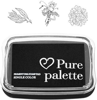 Fatiya Stempelkissen zum Stempeln, permanentes Stoff-Stempelkissen, Fingerabdruck-Stempelkissen, waschbar, Stempelkissen für Papier, Holz, Handwerk (schwarz)