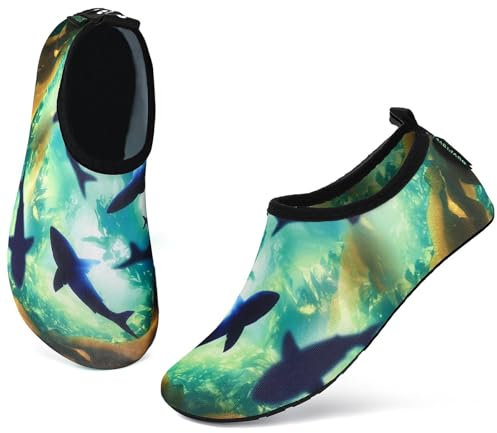 SAGUARO Badeschuhe Kinder Wasserschuhe Kleinkind Schwimmschuhe Strandschuhe Jungen Mädchen Aquaschuhe für Strand Schwimmbad, Cerulean Blau, 32/33 EU