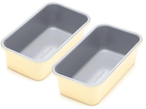 LeGourmet Antihaft-Brot-Kastenform 22,9 x 12,7 cm, Keramikbeschichtung, ungiftig, rostbeständiger aluminisierter Stahl, perfekte 0,5 kg Backform für Hackbraten, Pfundkuchen und Brownie (Butter 2