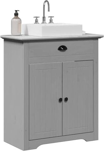 Vetnasa Mueble de baño con Lavabo BODO Gris 70x35x80 cm Mobiliario, Conjuntos de Muebles, Muebles de baño Gris 14,9 KG