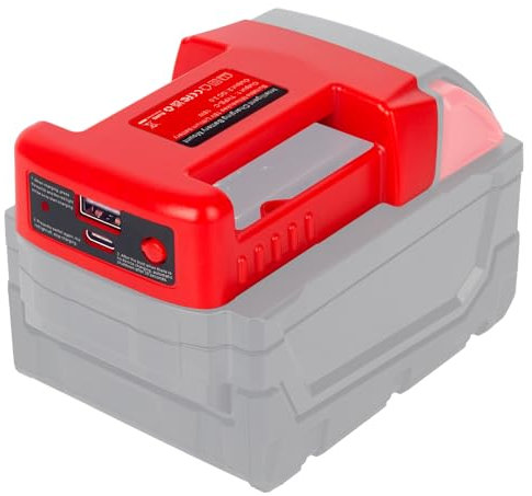 Battery Adapter for Milwaukee 18V Battery Adaptor with USB-A Charger & Type-C Power Source Charger for Milwaukee 18V Lithium Battery