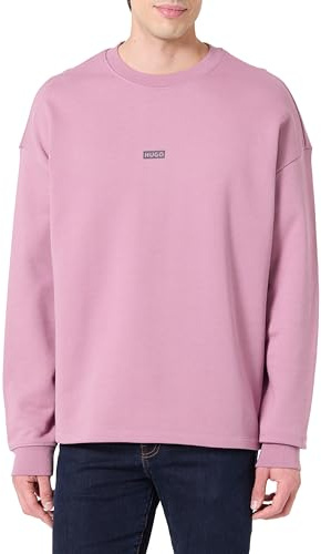 HUGO Men's Naviu Sweatshirt, Dark pink, XS