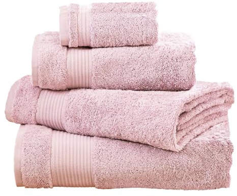 NEXT Home Handtücher aus Ägyptische Baumwolle – 100% Baumwolle, Rosa Hell 4 Pack Hand Towels