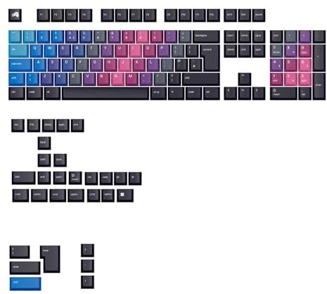 Glorious Gaming Afterparty GPBT Gradient Keycaps Set of 135 PBT Keys, MX Compatible, ISO Layout, for Mechanical Keyboards in 60%, 65%, 75%, TKL and 100% - UK ISO
