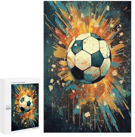 Puzzles for Adults 1000 Pieces - Ball Soccer Funny Family Interactive for Puzzles Club Decor Or Gifts for Friends