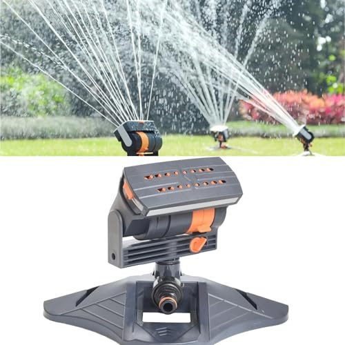 Sprinklers for Lawns, 16-Nozzle Oscillating Sprinkler with 4 Spray Patterns | Adjustable Width/Range up to 46FT Quick Connect Lawn Sprinkler with Large Base for Yard Garden Grass