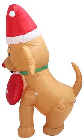 Tangxi Weihnachten Blow -up -Dekoration, wasserdichte Weihnachts aufblasbare Welpe Niedlich und Lebensecht für Hof (EU -Stecker 220 V)