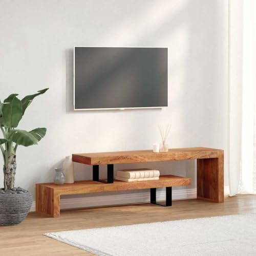 WSJHUHK Meubles, centres de divertissement et supports TV, meuble TV en bois d'acacia massif