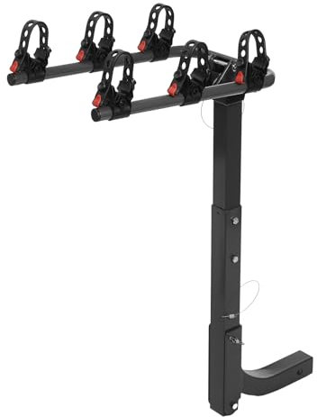 Mqwdxzfes Portabici da tetto, portabici a 3 fori con frizione da 2 pollici e 6 cinghie, portabici pieghevole, robusto portabiciclette per SUV, camion, strada di montagna, portata 70 kg