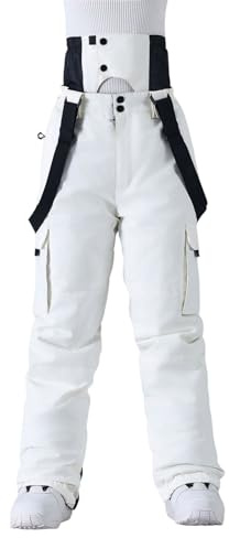 Vhersily Pantaloni Sci Uomo Pantaloni Invernale Impermeabile Tuta Montagna Pantalone Elasticizzati Curvy Salopette Snowboard da Neve Termici Spessi, Ad Asciugatura Rapida Attrezzatura da Trekking