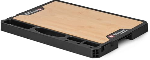 Einhell Original E-Case Arbeitsplatte | E-Case System | 50 x 36 x 4,2 cm | bis 84 kg Nutzlast | robuster Bambus | mobile Werkbank | Tragegriff