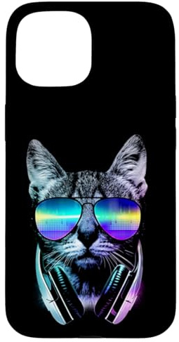 Custodia per iPhone 15 Cuffie Dj Cat