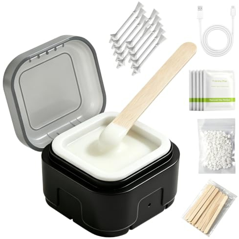 OBEST Kit Cera Depilazione Naso con Scaldacera Mini per Donna e Uomo | Riscaldamento Rpido USB, Ideale per Depilare Naso, Orecchie e Sopracciglia Comodamente a Casa Tua