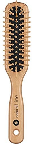 Natur-Haar-Bürste Holz Fripac-Medis Natural Line Länglich, 5-reihig, zum täglichen Durchkämmen und Entwirren der Haare, abgerundete Borsten, antistatisch für kurze Haare beige 1 Stück (1er Pack)