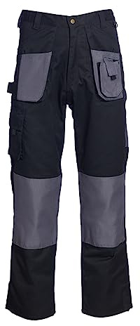Blackrock Men's Workman Trouser, Black and Grey, 42 Regular Leg