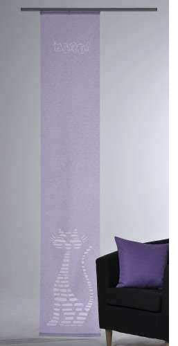 Magita Polyester Flächenvorhang Cat Violett Weiss 45x245 cm