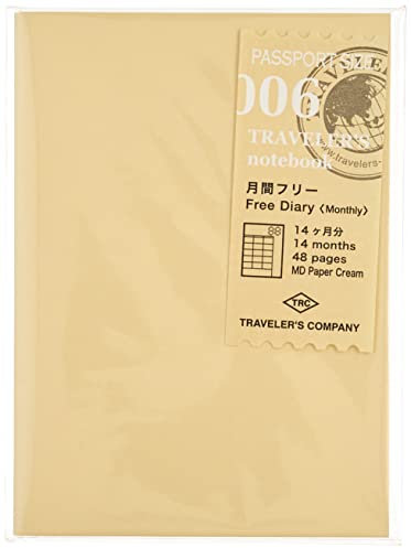 Midori Traveler's Notebook (Refill 006) Reisepassgröße, Monatskalender