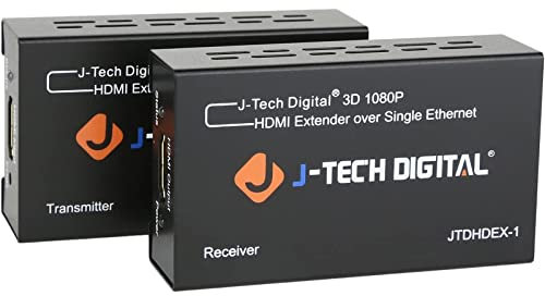 j-tech Digital® HDMI Extender over Ethernet TCP/IP/over Single CAT5e/Cat6 cavo 1080p con IR – fino a 121,9 m