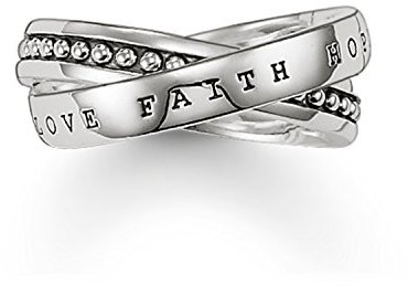 Thomas Sabo Damen-Ring Rebel at heart Liebe Glaube Hoffnung 925 Silber Gr. 54 (17.2) - TR1930-001-12-54