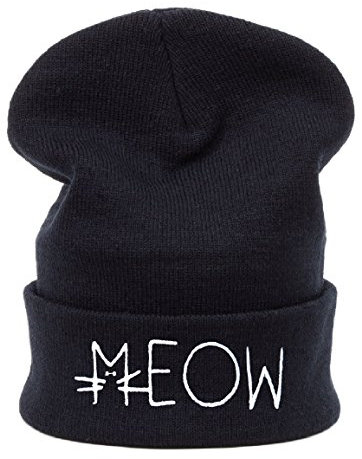 morefaz Beanie Hüte Mützen Damen Herren Jungen Trill, Meow,Swag,Wasted,Diamant TM (Meow New)