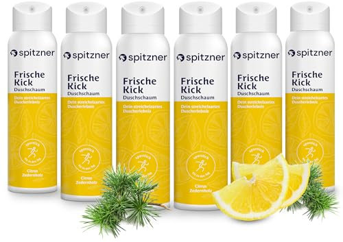 Spitzner Duschschaum – Harmonisierende Wellness-Dusche , sanft reinigender Schaum, hautverträglich und 100% vegan (Citrus-Ceder, 150 ml (6er Pack))