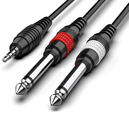 Audibax Bronze Cable Minijack Stereo a 2 Jack Mono 3 Metros Negro