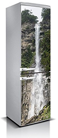 OEDIM Vinyle adhésif pour Les réfrigérateurs Autocollants Stickers frigo Cascade Taille 200 x 70 cm| Adhésif Résistant et Facile d'appliquer |Étiquette Adhésive Décorative d'une Conception élégante|