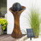 Solar Gartenbrunnen Brunnen Solarbrunnen Zierbrunnen Wasserfall Gartenleuchte Teichpumpe für Terrasse, Balkon, verbessertes Modell mit Pumpen-instant-Start-Funktion mit Liion-Akku & Led-Licht (V004)