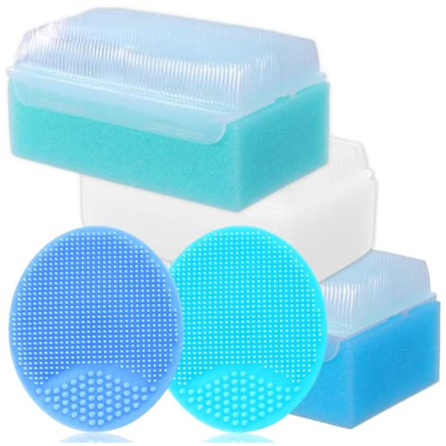 Babyschwamm zum Baden | Extra weiche Wiegenhaubenbürste | Silikon-Massagekämme (5er-Pack)