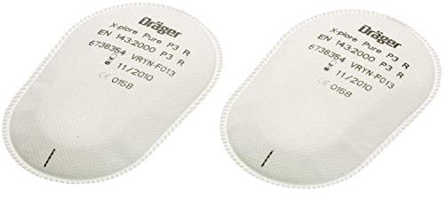 Dräger X-plore Bajonett Partikel-Filter Pure P3 für Aerosole/Partikel | 3 Paar | Ersatzfilter für Voll- und Halbmasken X-plore 3300, 3500 und 5500