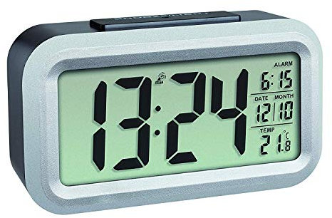 TFA Dostmann Lumio Radio-Controlled Alarm Clock (Black with Batteries)
