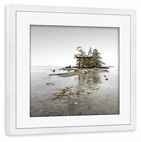 artboxONE Poster mit Rahmen weiß 20x20 cm Bentenjima Island Japan von Ronny Behnert - gerahmtes Poster