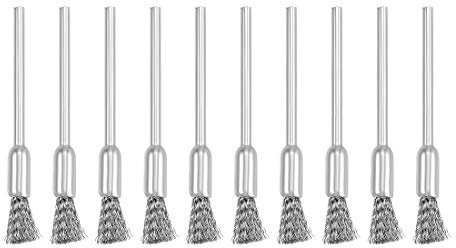 sourcing map Mini Wire Cup Brush Crimped Steel 5 X 11mm with 2.35mm Shank 10 Pcs